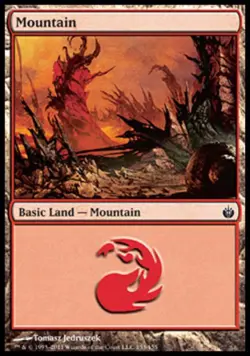 Mountain (153) -Foil Light Play MTG Mirrodin Besieged - Image 1