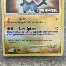 Pokemon Lucario Burger King Diamond & Pearl 006/130 Reverse Holo Promo - Image 4