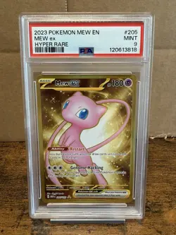 2023 POKEMON MEW EN-151 HYPER RARE #205 MEW EX PSA 9 - Image 1