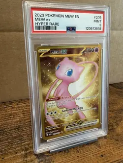 2023 POKEMON MEW EN-151 HYPER RARE #205 MEW EX PSA 9 - Image 3