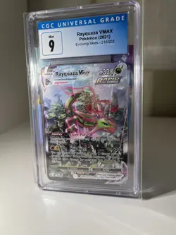 2021 Pokemon Evolving Skies Rayquaza VMAX alt art CGC 9 MINT - Image 1