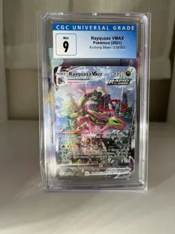 2021 Pokemon Evolving Skies Rayquaza VMAX alt art CGC 9 MINT - Image 4