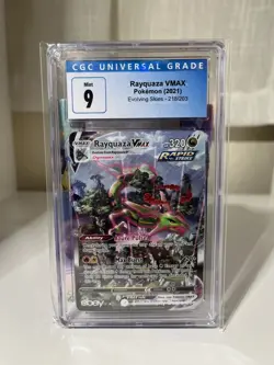 2021 Pokemon Evolving Skies Rayquaza VMAX alt art CGC 9 MINT - Image 5