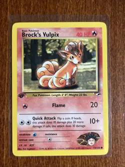[LP+] 2000 Pokemon Gym Heroes Brock's Vulpix 1st Edition #73/132 - Image 1