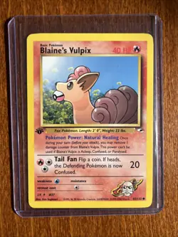 [LP+/NM] 2000 Pokemon Gym Heroes Blaine's Vulpix 1st Edition #65/132 - Image 1