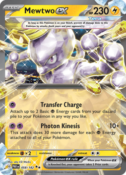 Pokemon TCG Mewtwo ex 058/182 Ultra Rare Paradox Rift NM/M - Image 1