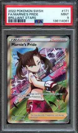 PM - 2022 - POKEMON SWSH BRILLIANT STARS - #171 - MARNIE'S PRIDE - PSA 9 (MINT) - Image 1