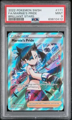PSA 9 Marnie's Pride 171/172 Pokemon TCG Brilliant Stars Full Art - Image 1