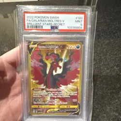 Pokemon Galarian Moltres V 183/172 Brilliant Stars Secret Rare Holo PSA 9 - Image 1