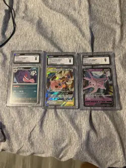 Pokemon TCG CGC graded lot jigglypuff lopunny tag team, espeon v, and gengar - Image 1