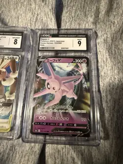 Pokemon TCG CGC graded lot jigglypuff lopunny tag team, espeon v, and gengar - Image 3
