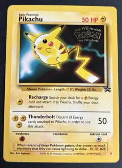 Pokemon TCG Pikachu Black Star 4 WOTC Promo Movie LP - Image 1