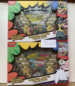 Pokemon TCG ASCENDED HEROES Premium Poster Collection Mega LUCARIO And GARDEVOIR - Image 1