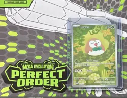 Pokemon Mega Evolution Perfect Order Rowlet Full Art Illustration Rare 090/088 - Image 1