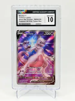 CGC Gem Mint 10 - MEWTWO V Black Star Promo Holo #SWSH229 Pokemon TCG 229 🔥 - Image 1
