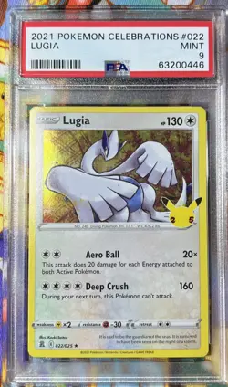 2021 POKEMON CELEBRATIONS #022 LUGIA PSA 9 Mint - Image 1