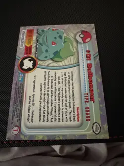 #01 Bulbasaur Topps Chrome 2000 Pokemon TV Animation Series 1 - Image 2