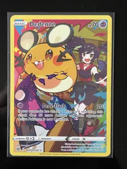Pokemon Dedenne Swsh09: Brilliant Stars TG07/TG30 Ultra Rare Basic 70 HP Full A… - Image 1