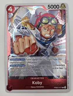 One Piece CCG Koby PRB02-001 Foil Rare Premium Booster Vol.2 5000 Power 4 Cost - Image 1