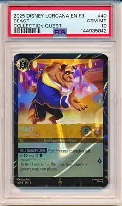 BEAST 2025 DISNEY LORCANA 40/P3 COLLECTION QUEST PROMO FOIL PSA 10 GEM MINT - Image 1