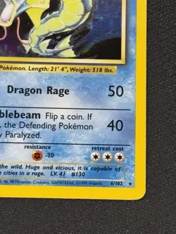Pokemon Gyarados Holo Rare TCG Card 6/102 Base Set NM - Image 4