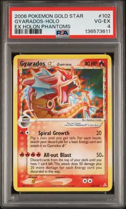PSA 4 Gyarados Gold Star #102 Delta Species EX Holon Phantoms Pokemon TCG - Image 1