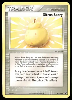 Pokemon Cards Sitrus Berry 91/115 Unseen Forces Uncommon HP - Image 1