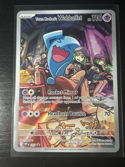 Team Rocket's Wobbuffet 203 Scarlet & Violet Promo Card Holo Pokemon Full Art - Image 1