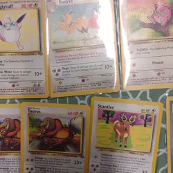 Pokemon TCG Base Set Card Lot of 34 some first edition, vintage,Pikachu, Meowth - Image 3