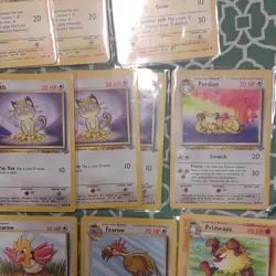 Pokemon TCG Base Set Card Lot of 34 some first edition, vintage,Pikachu, Meowth - Image 5