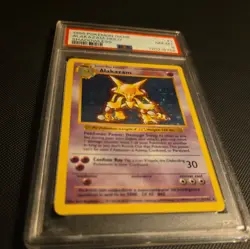 Alakazam 001/102 1999 Pokemon Base Set (Shadowless) Holo PSA 8 - Image 3