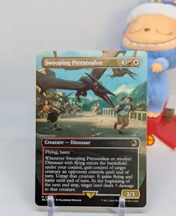 Swooping Pteranodon (Borderless) 🦖 NM 🦖 Jurassic World Magic The Gathering #19 - Image 1