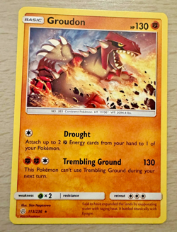 Pokemon TCG Groudon 113/236 Cosmic Eclipse Non-Holo Rare Card - Image 1