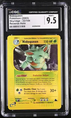 CGC 9.5 MINT+ Nidoqueen 2003 Skyridge 22/144 Reverse Holo Pokemon Card - Image 1
