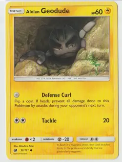 2017 Pokemon Sun and Moon Crimson Invasion 32/11 Alolan Geodude C - Image 1