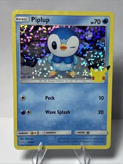 Piplup McDonalds Pokemon Promo HOLO Card 20/25 - 25th Anniversary NM - Image 1