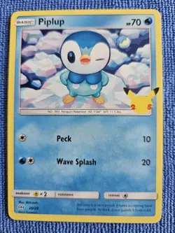 Piplup 20/25 Non Holo - 2021 Pokemon 25th Anniversary McDonalds Promo LP - Image 1