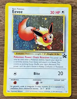 Pokemon TCG Evee #11 Black Star Promo-Ultra Rare Holo-WOTC 2000 - Image 1