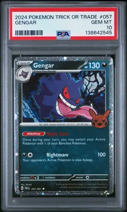 2024 Pokemon Trick Or Trade Gengar Cosmos Holo PSA 10 Gem Mint - Image 1
