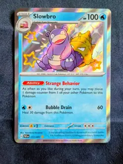 SLOWBRO 117/091 Sv: PALDEAN FATES Pokemon TCG Shiny Rare Holo - Image 1