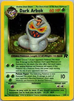 Dark Arbok 02/82 Team Rocket Pokemon TCG Holo Rare LP - Image 1