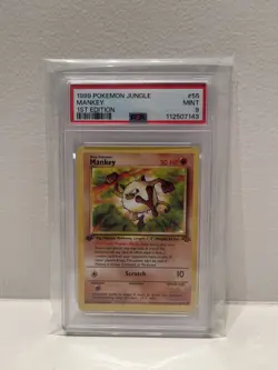PSA 9 Wotc Pokemon 1st Edition Mankey - Jungle #55 - Image 1
