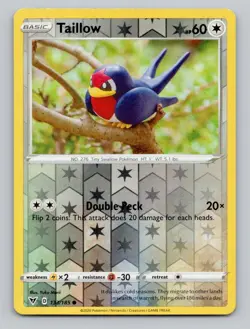 Reverse Holo Taillow 133/185 Common Vivid Voltage Pokemon - Image 1