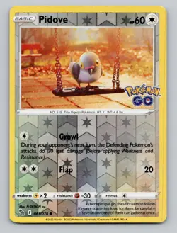 Reverse Holo Pidove 061/078 Common Pokemon GO Pokemon - Image 1