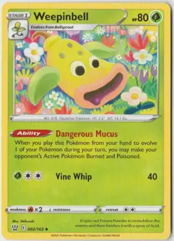 2021 Pokemon Sword and Shield Battle Styles 2/163 Weepinbell U - Image 1