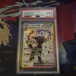 POKEMON UMBREON ex 2025 SV BLACK STAR PROMO PRE PREMIUM FIGURE COLL #176 PSA 10 - Image 1