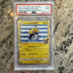 2018 POKEMON JPN SM PROMO POKEMON CENTER YOKOHAMA #283 YOKOHAMA'S PIKACHU PSA 9 - Image 1