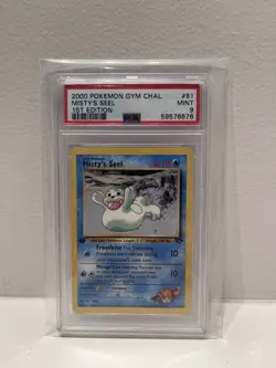 PSA 9 Wotc Pokemon 1st Edition Misty’s Seel - Gym Challenge #91 - Image 1