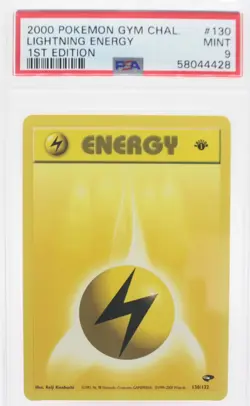 PSA 9 MINT 2000 Pokemon Gym Challenge #130 Lightning Energy 1st Edition !!! - Image 1