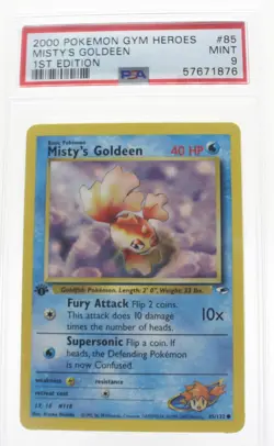 PSA 9 MINT 2000 Pokemon Gym Heroes #85 Misty's Goldeen 1st Edition !!! - Image 1